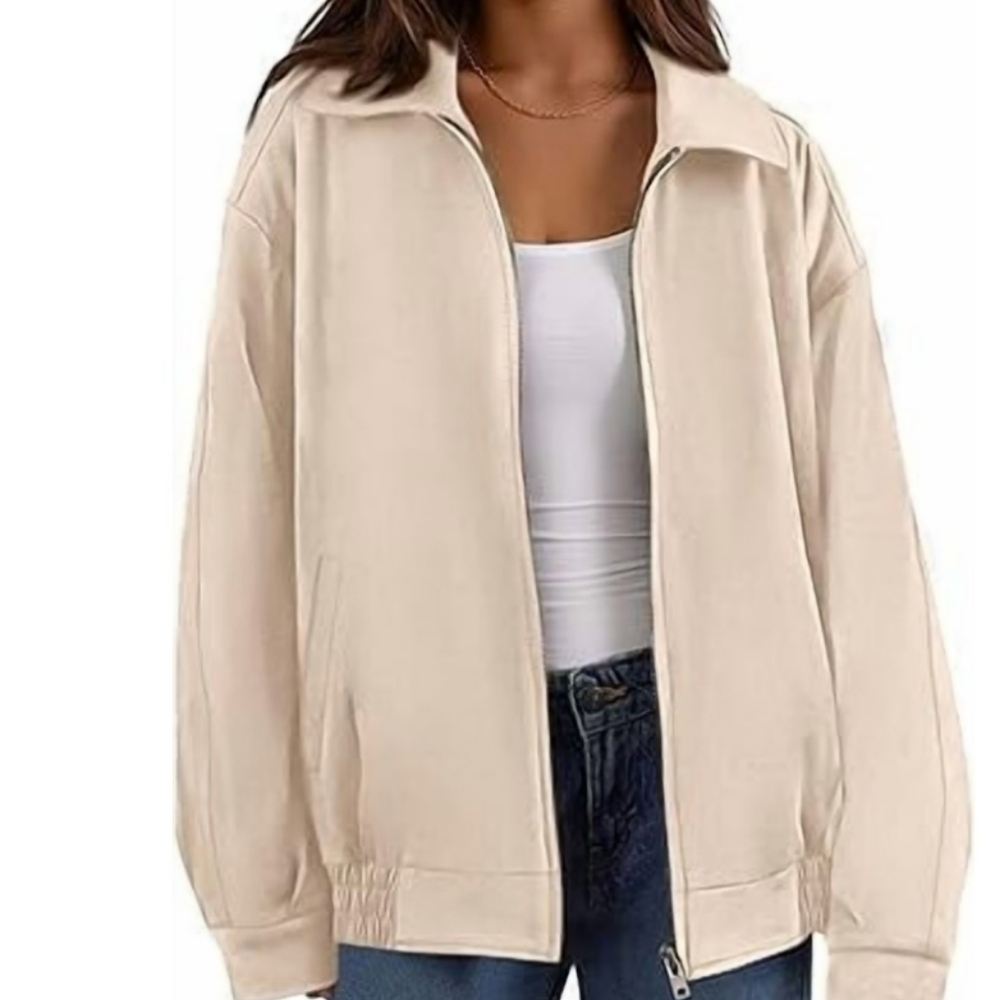 Faux Leather Zip-Front Bomber Jacket